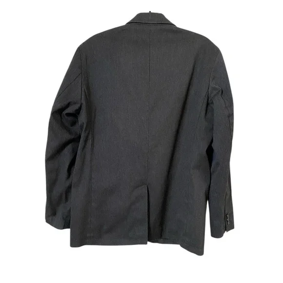 Eddie Bauer Mens Dark Gray Canvas Blazer Size M Medium Herringbone Sports Coat - Picture 5 of 10